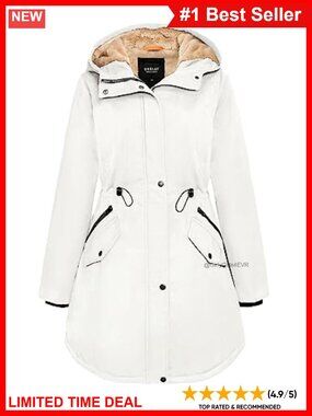 Fleece Lined Thicken Parka Winter Coat Hooded Jacket